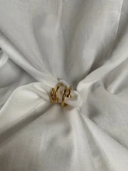Goudkleurige spijkerring van stainless steel, 18k gold plated