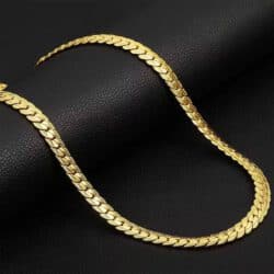 Goudkleurige klassieke gevlochten ketting, 18k gold plated