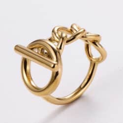 Goudkleurige Lola schakelring van stainless steel, 18k gold plated