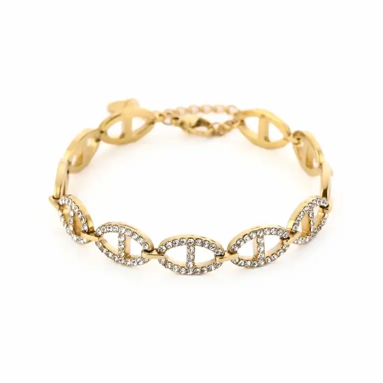 AP strass armband - zilver