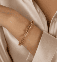 Geometrische schakelarmband Victoria van 18k verguld stainless steel