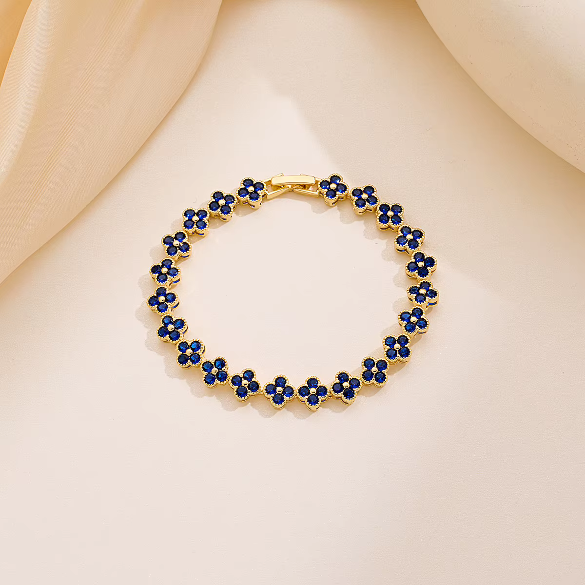 Mini klaver armband - blauw