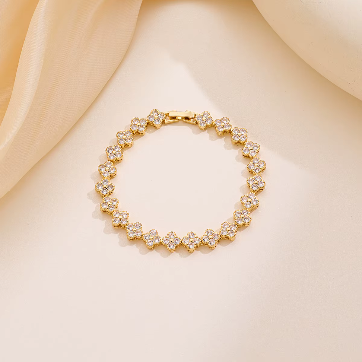 Mini klaver armband - goud