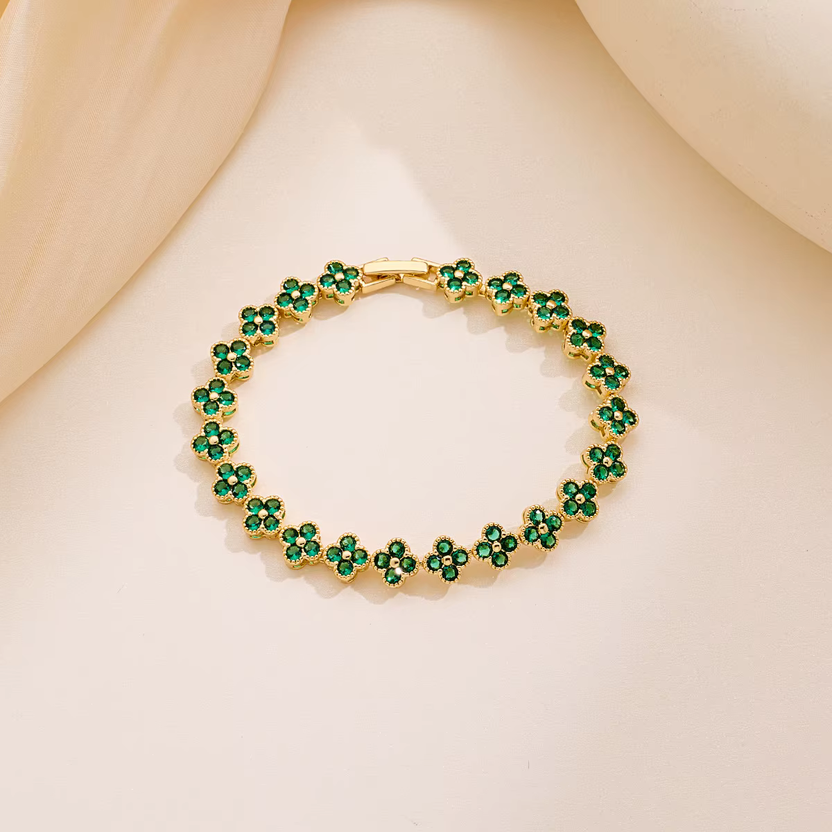 Mini klaver armband - groen
